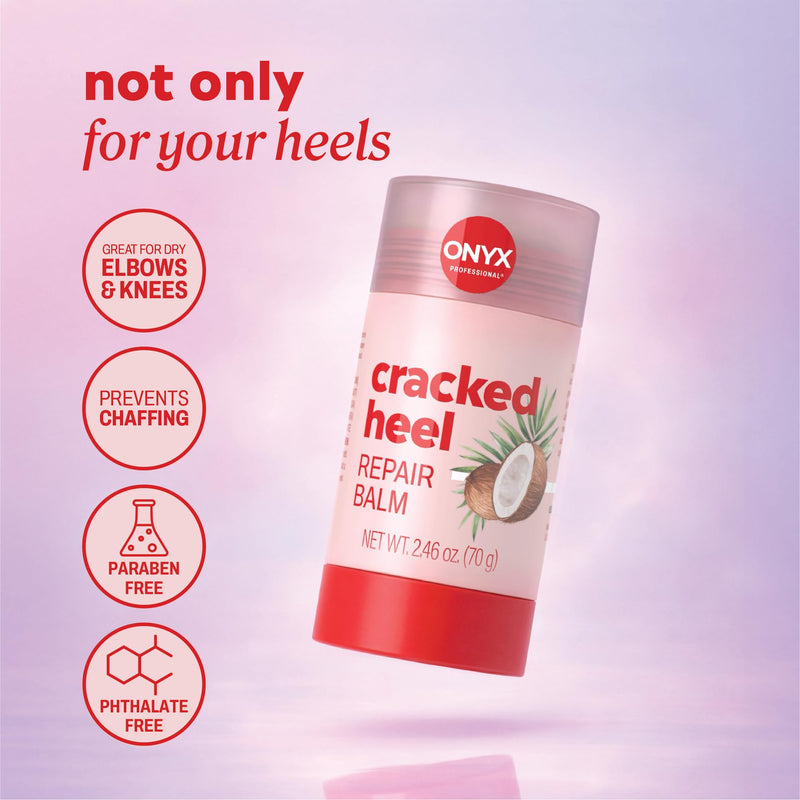 Onyx Professional Cracked Heel Repair Balm Stick for Dry Cracked Feet Treatment, Coconut Scent, 1 pack - Moisturizing Foot Balm, Rolls On, Cracked Heel Treatment 2.46 Ounce (Pack of 1) - BeesActive Australia