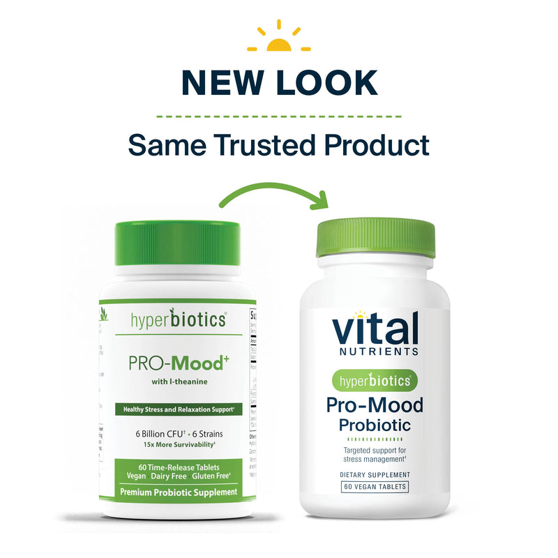 Hyperbiotics Vital Nutrients Pro Mood Probiotic with L-theanine | Clinically Studied Probiotics for Women and Men to Support Stress Management and Mood Support | 60 Vegan Count