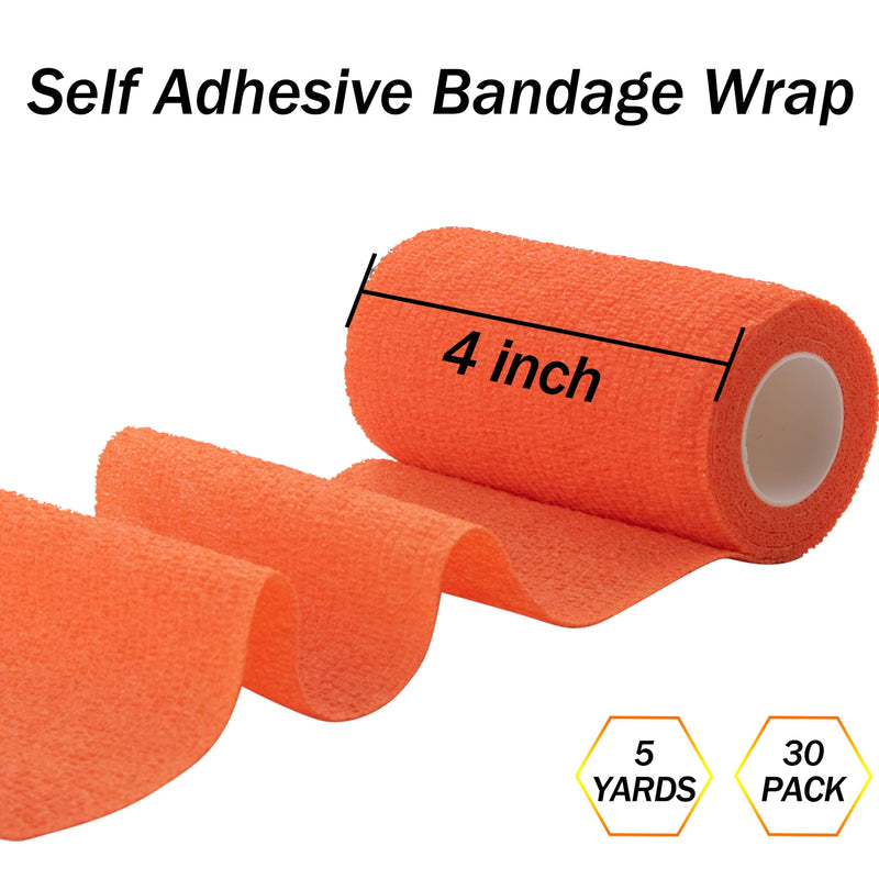 BQTQ 30 Rolls Self Adherent Wrap 4 inch Bandage Adhesive Wrap Breathable Athletic Tape Stretch Wrap Roll Sports Wrap Tape Self Adhesive Bandage Wrap for Wrist Ankle Swelling Sprains(30 Colors) Rich Color - BeesActive Australia