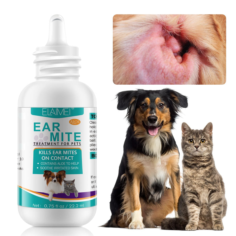 JSBNQRMZ Ear mite oil for dogs and cats 22 ml, ear drops for dogs, mite spray for dogs, gentle care for ear mites, ear drops for mites, itching in the ear, discharge, ear drops for mites, ear cleaner - BeesActive Australia