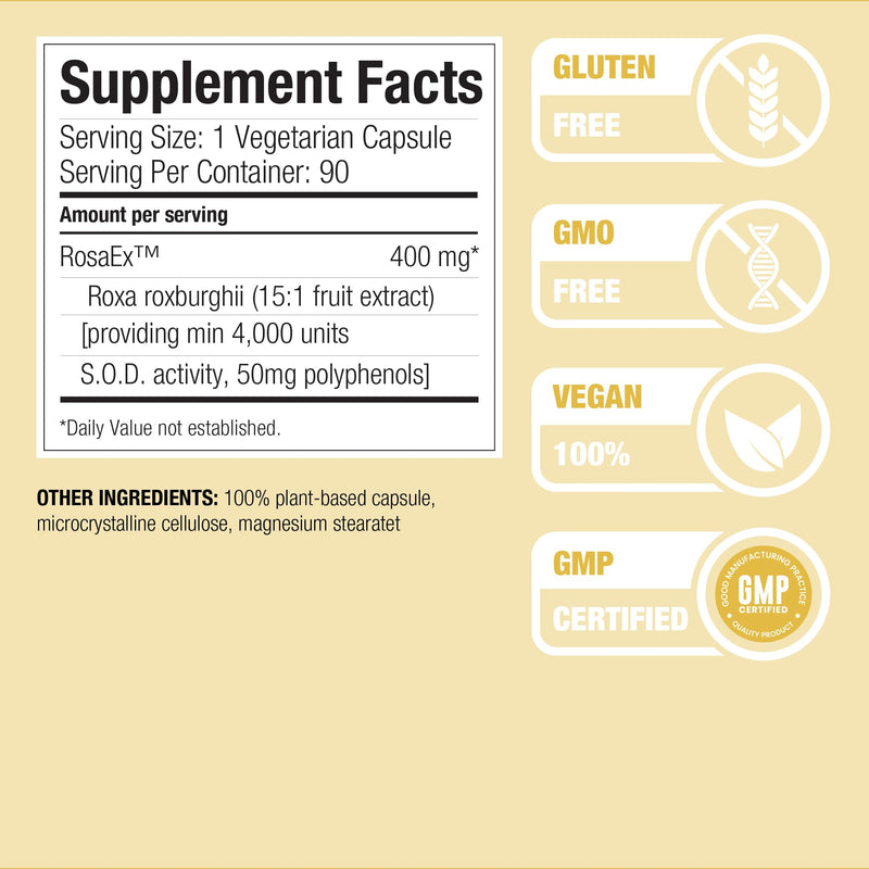 Superoxide Dismutase (SOD) Supplement Capsules. High SOD-Like Activity Enzyme for Cellular Aging & Longevity. 100% Vegan. Primary Master Antioxidant for Mitochondrial Support & Internal Skin Radiance