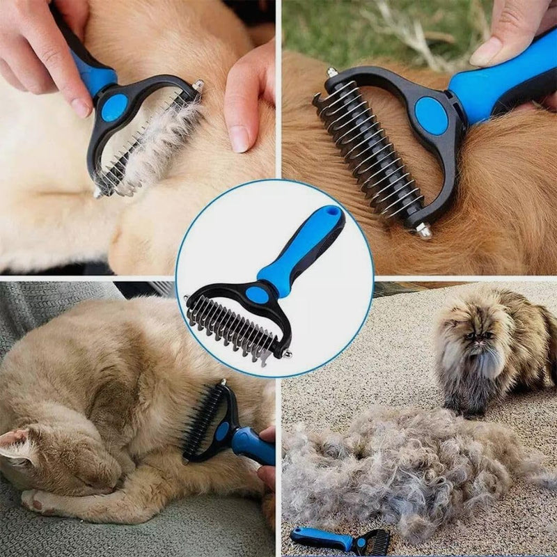 Tiertastisch dog brush & cat brush for medium & long hair, undercoat comb for removing undercoat and tangles, top hair protection and massage effect, fur hair brush for depilation - BeesActive Australia