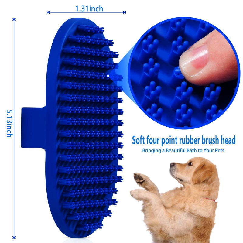 Dog bath brush, ROPO rubber massage pet shampoo brush, used for pet grooming, removing shedding fur, combing tangles and dead fur, suitable for pet dogs and cats (green) green - BeesActive Australia