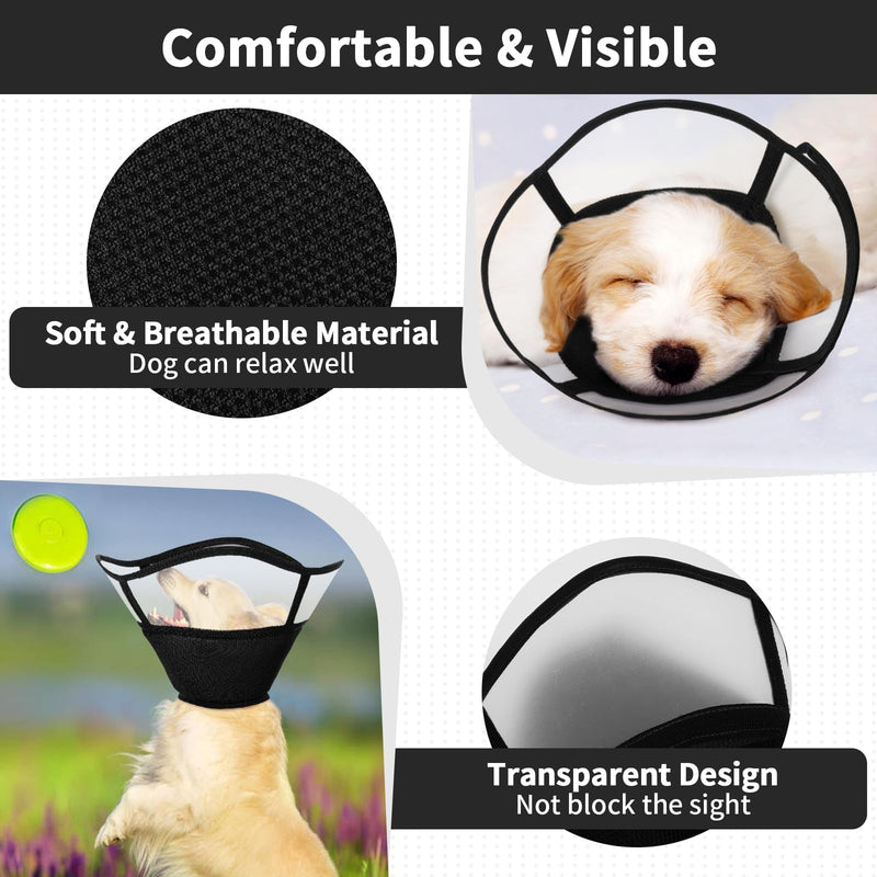 Kuoser Neck Brace Dog Soft, Leak Protection Protective Collar Dog, Comfy Cone Dog, Adjustable Neck Brace for Dogs After Surgery, Breathable Pet Elizabethan Neck Brace Cat, Black, M (Neck: 28-36cm; Depth: 20cm) - BeesActive Australia