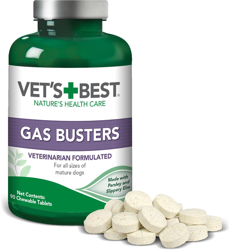 Vet's Best Gas Busters Dog Supplements for Gas Relief and Digestion Aid, 90 Chewable Tablets, USA Made - BeesActive Australia