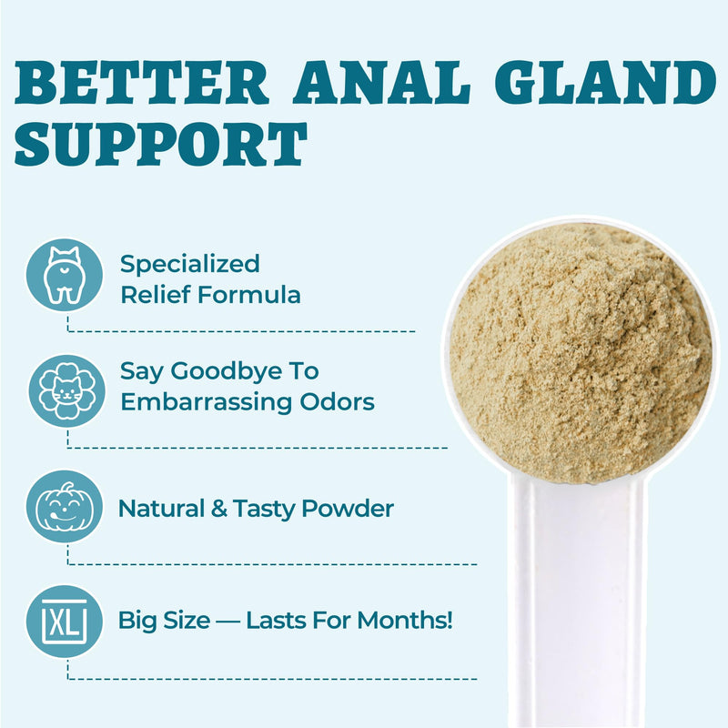 Wellix 7.05 oz Cat & Dog Anal Gland Treatment Powder with Psyllium Husk, Natural Pumpkin Cranberry Formula Dog Analgland Treatment, for Cat & Dog Gas Relief, Digestive Support - Chicken Flavor