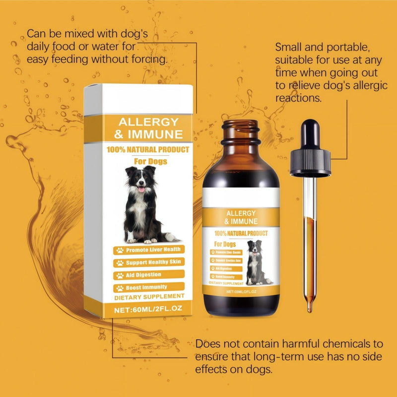 Dog Yeast Infection Treatment Spray, Yeast Infection Treatment for Dogs for Itchy Skin & Ears, Fast-Acting Soothing Solution for Allergies & Itching Relief in Dogs - 60ml
