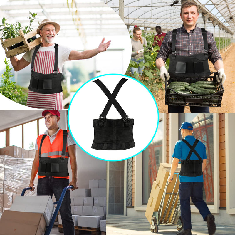 PAZAPO Back Brace Men and Women - Lower Lumbar Support for Heavy Lifting - Lower Back Support Belt with Removable Suspenders-Adjustable Back Belt for Workout, Back Pain Relief, M/L(30-37 Inches) Medium/Large(30-37 Inches) - BeesActive Australia