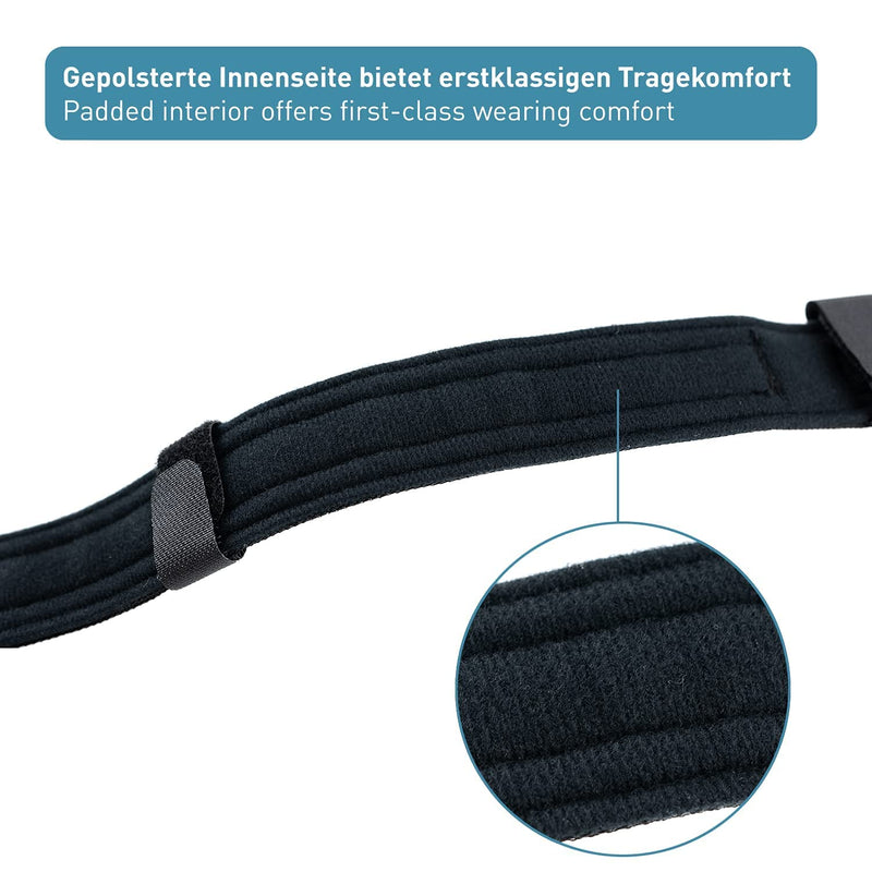 PetTec dog collar made of neoprene & nylon, collar with handle for small & large dogs, softly padded (S-XL), extremely robust & water-repellent, adjustable, set collar & drag leash collar XL (61 - 71 cm) black - BeesActive Australia