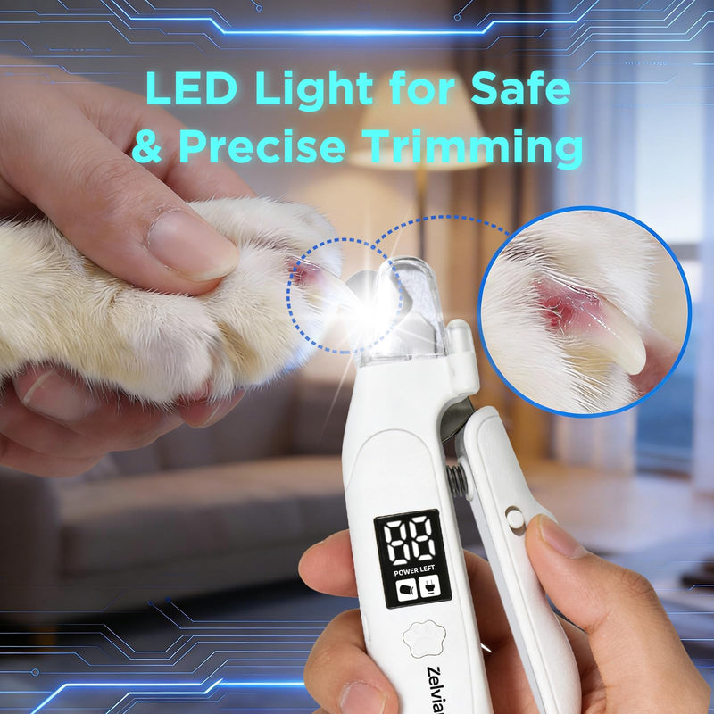 2-in-1 Dog & Cat Nail Clipper and Grinder with LED Light, Low-Noise Electric Pet Nail Trimmer, Safety Lock & Nail Catcher, USB-C Rechargeable, 3 Grinding Ports for Cats & Small to Medium Dogs - BeesActive Australia