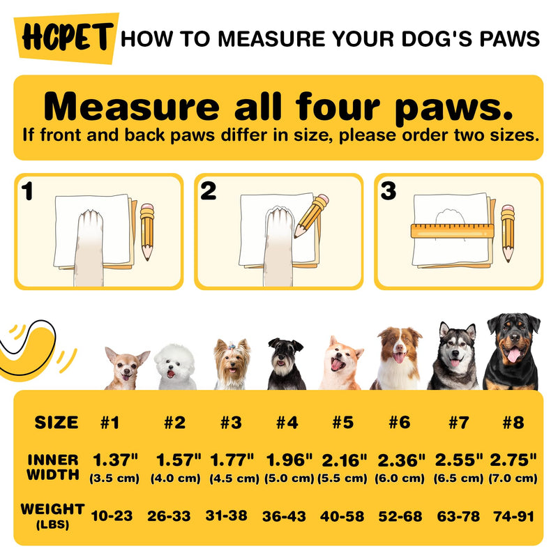 Hcpet Dog Shoes for Large Dogs, Waterproof Dog Booties for Small Medium Dogs, Anti-Slip Dog Boots & Paw Protectors for Hot Pavement Winter Snow Hiking with Reflective Straps Khaki Size 6 #6 (Width 2.36 inch) for 52-68 lbs - BeesActive Australia
