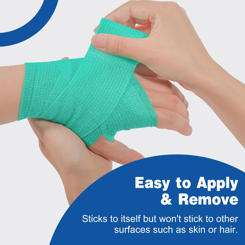 AZEN 40 Pack Self Adhesive Bandage Wrap, 2" X 5 Yards Elastic Cohesive Bandage Wrap, Color Athletic Tape, Vet Wrap, Ankle Tape, Tattoo Grip Tape Wrap Multi-colored 2IN - 40Pack - BeesActive Australia