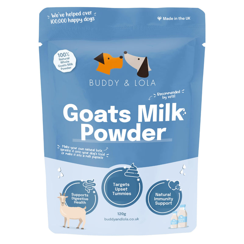 Buddy & Lola Goats Milk Powder for Dogs & Cats | Digestive Dog Health | Low Lactose Formula for Dog & Puppy | Perfect for Hydration | Suitable for Puppies & Dogs of all ages | Nutrient Rich