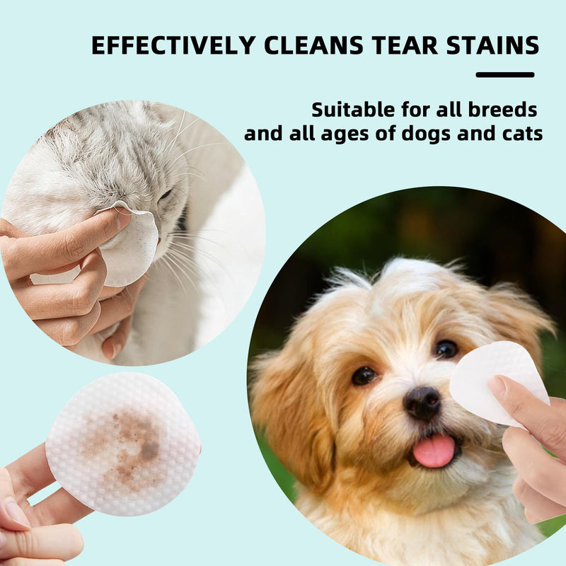 Dog Eye Cleaning Wipes, Hypoallergenic Fragrance-Free Non-Irritating, Gentle Tear Stain & Eye Discharge Cleaner, Safe for Puppies Daily Pet Eye Care, 100 Count