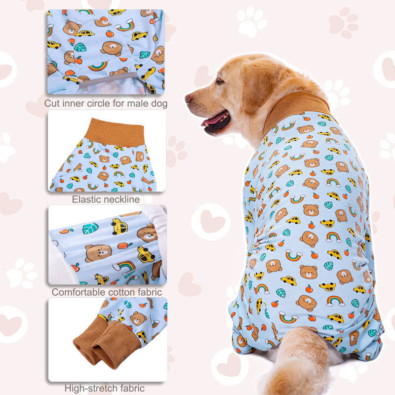Yeapeeto Dog Recovery Onesie for Large and Medium Dogs Full Body Pajamas for Hair Loss Allergy Anti-Licking Wound Protection Cone Alternative (5XL, Bear) 5XL - BeesActive Australia