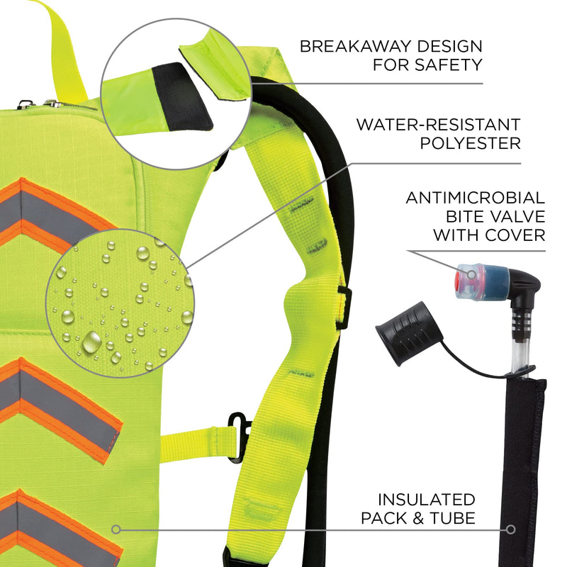 Ergodyne Chill-Its 5155HV High Visbility Low Profile Hydration Pack, 2 ltr, Lime - BeesActive Australia