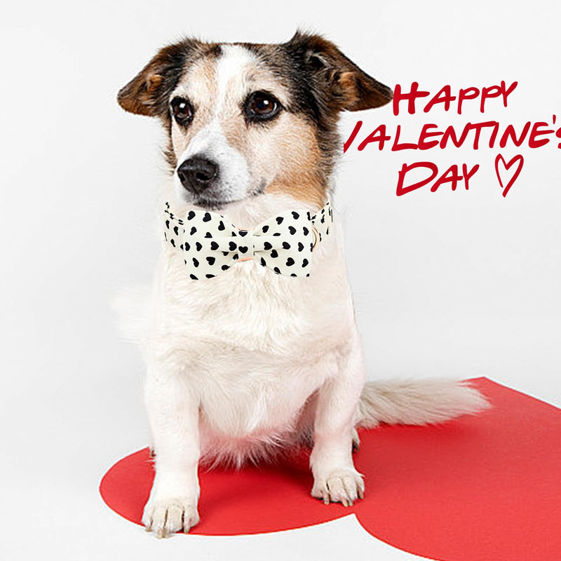 Lionheart glory Dog Bow Collar Valentine's Day Dog Collar for Small Dogs Hearts Print Dog Collar with Bowtie Spring Dog Collars Pet Collar Bows Cute Collars Small (Pack of 1） A:Hearts - BeesActive Australia