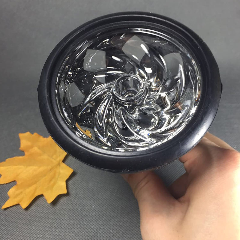 Silicone Hookah Bowl with Hurricane Crystal Glass Core with Wide Hole Easy Clean Faster Heat Up Flavor Saver fit Heat Management System 4.02 * 2.76 Inch（1pcs） Glass Silicone Hookah Bowl1 - BeesActive Australia