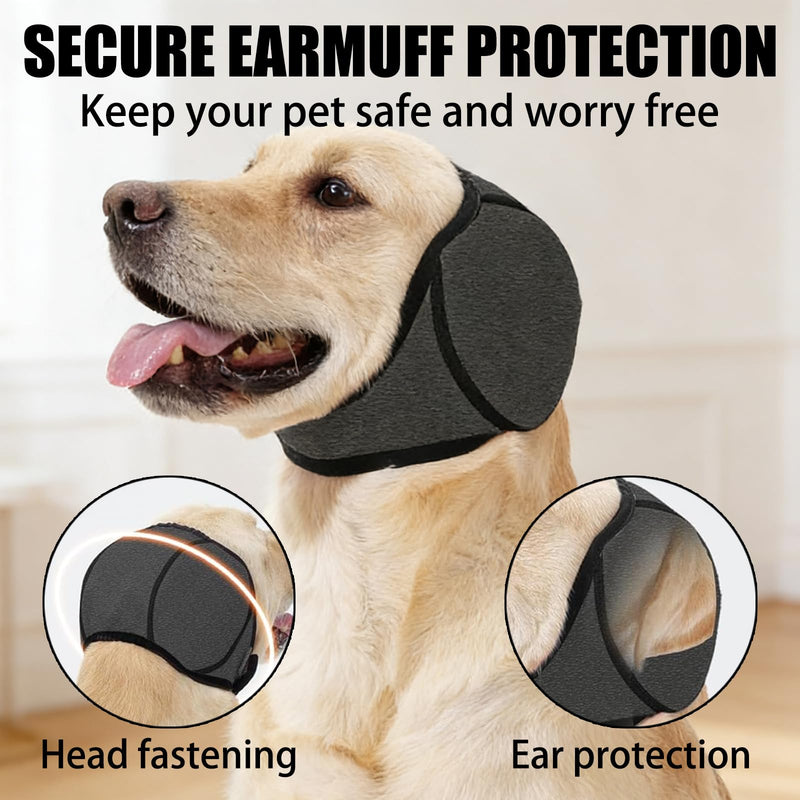 Dog Ear Defenders, Adjustable Dog Calming Ear Wrap, Noise-Muffling Ear Cover for Medium Dogs, Anxiety Relief During Bath, Grooming, Thunder & Fireworks, M