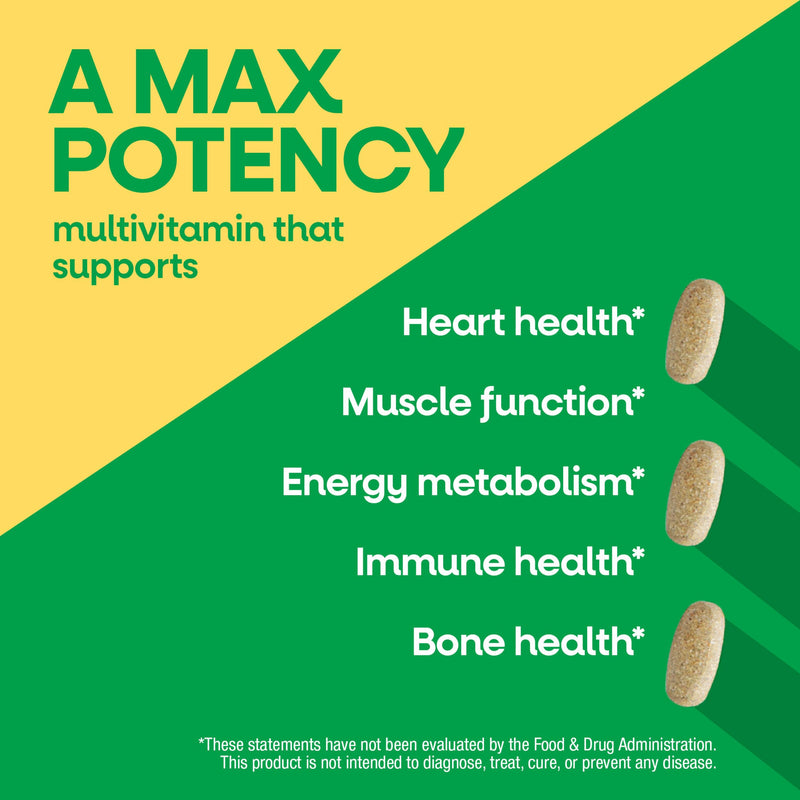 Nature's Way Alive! Max3 Potency Daily Multivitamin, No Iron Added, 180 ct | High Potency Adult Multivitamin Tablets to Support Cellular Energy Metabolism, Heart, and Muscle Function for Women & Men* 180 Count (Pack of 1)