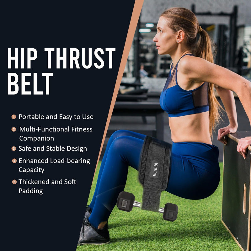 Hip Thrust Belt for Dumbbells – Adjustable, Slip-Resistant Glute Belt with Padded Support – Secure Fit for Hip Thrusts, Glute Bridges, and Leg Workouts
