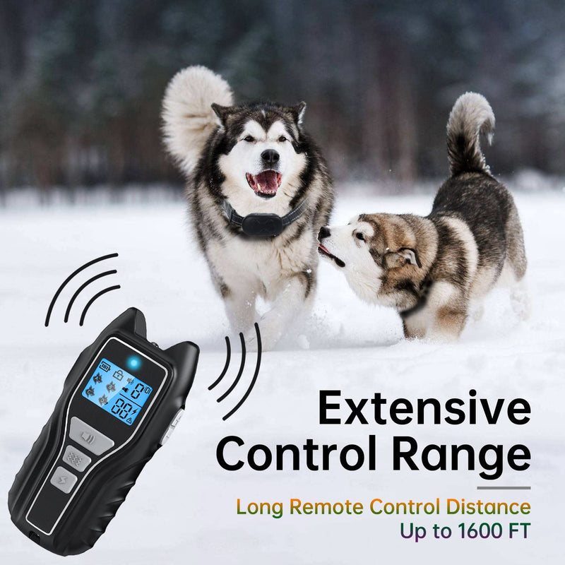 Rechargeable Dog Training Collar with Remote - Waterproof, for 15-150 lb Dogs, with Flashlight, Beep, Vibration, Shock Modes Black - BeesActive Australia