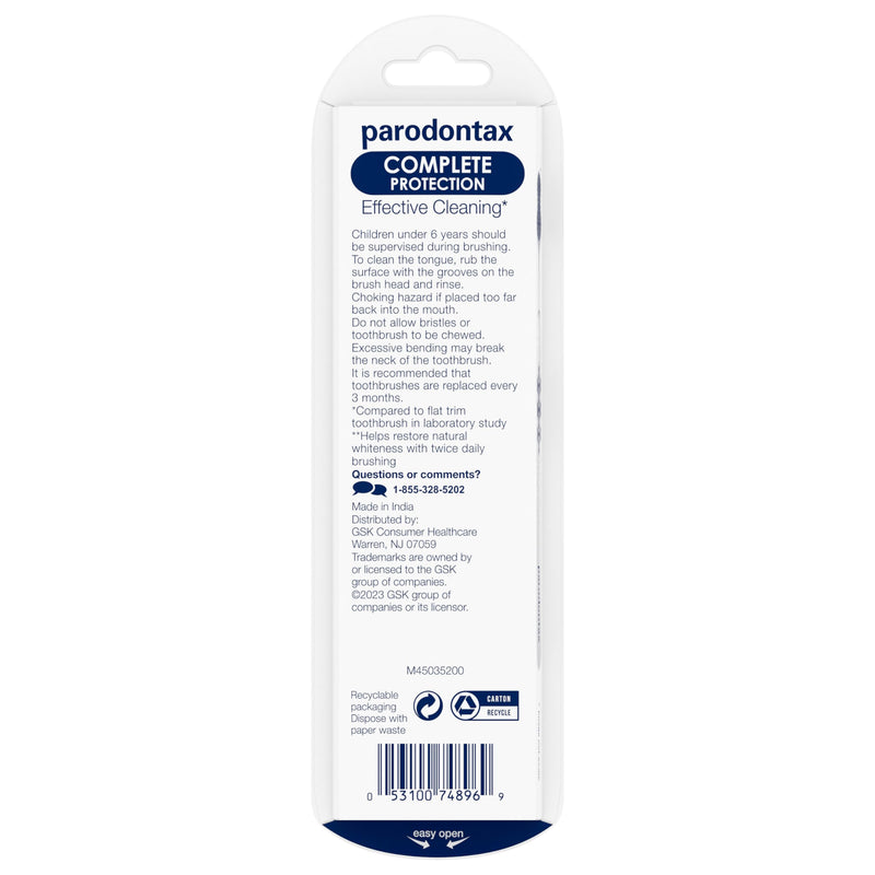 Parodontax Complete Protection Soft Toothbrush for Healthy Gums and Strong Teeth - 2 x 2 Pack 4 Count (Pack of 1) - BeesActive Australia
