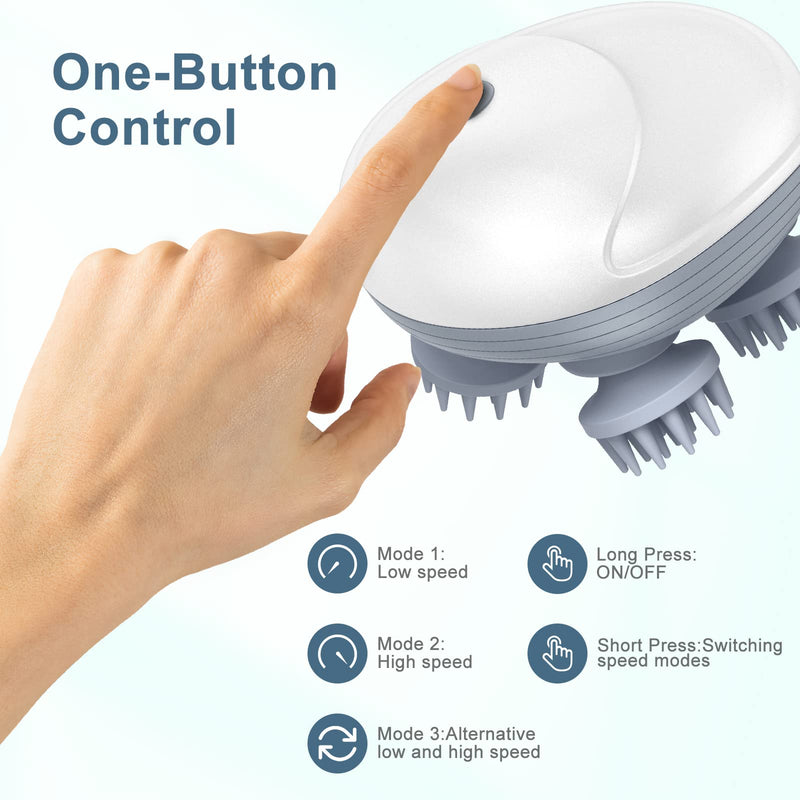 Upgraded Handheld Pet Massager for Dogs and Cats, Electric Cat Massager Dog Massager, with 4 Rotatable Massage Heads, Three Modes, for Relieving Tight Stiffness Muscles, Promote Bonding White - BeesActive Australia