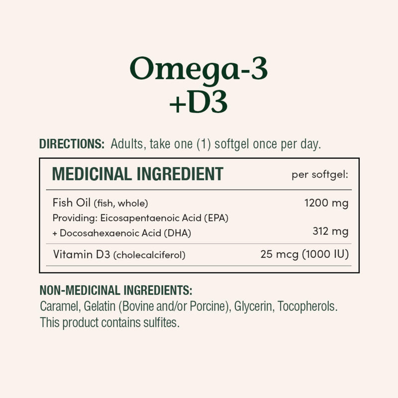 Nature's Bounty Omega-3 + D3 Fish Oil 1200mg / Vitamin D3 1000IU 90 softgels