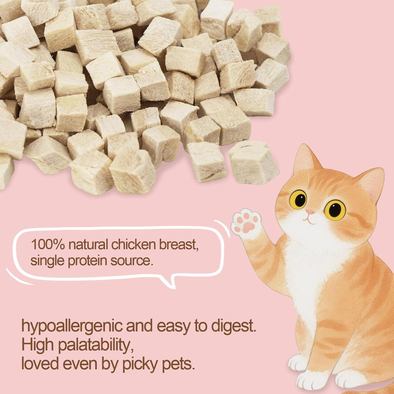 Freeze Dried Chicke Cat Trests Natural Cats Dental Chew Sticks for Teeth Cleaning, High Protein Grain Free Cat Training Food Healthy Snacks for Kittens (1) 3.53 Ounce (Pack of 1)