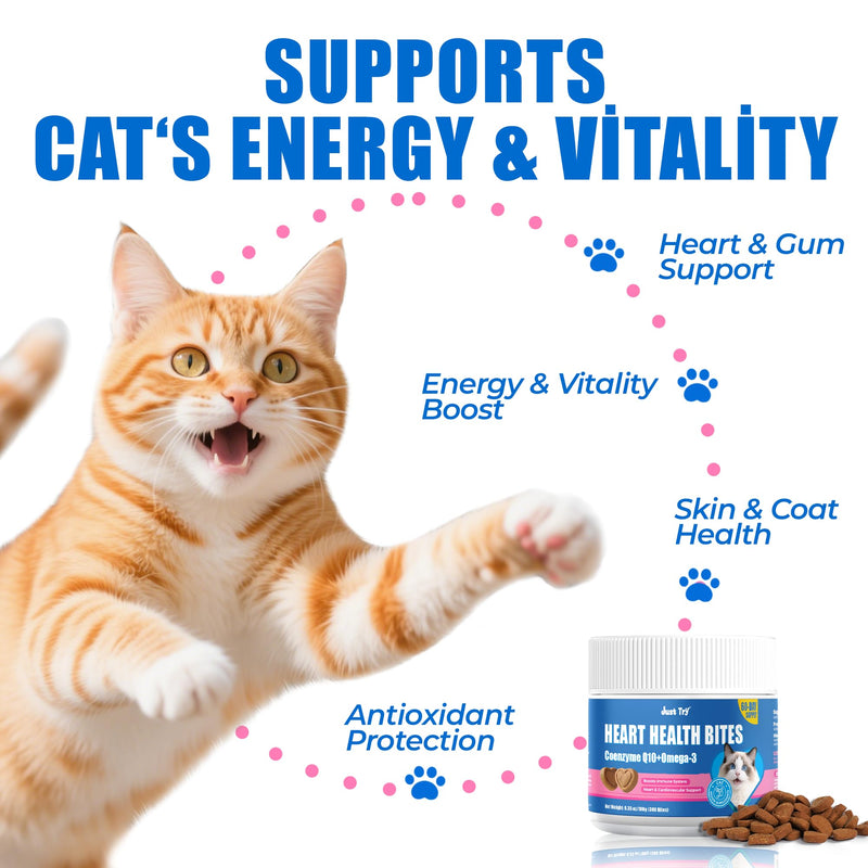 Just Try Coenzyme Q10 coq10 Bites for Cats - Advanced q10 & Taurine Cat Treats for Feline Heart Health - Chicken Flavored - Supports Heart Function - 300 Count 6.35 oz
