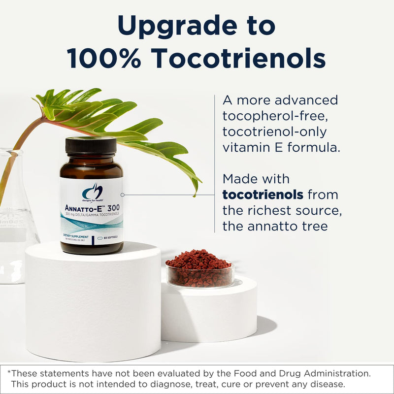 Designs for Health Annatto-E 150mg Tocotrienols - DeltaGold Vitamin E Complex Supplement with Delta + Gamma Tocotrienols - Cardiovascular, Healthy Aging + Antioxidant Support - Non-GMO (30 Softgels) 30 Count (Pack of 1)