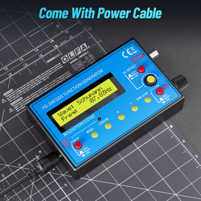 1Hz-500kHz DDS Signal Generator with Schumann Resonator, Portable Multifunction Waveform Generator with AC/DC Power, Ideal for Oscilloscope Calibration, Audio Testing, and Stress Relief - BeesActive Australia