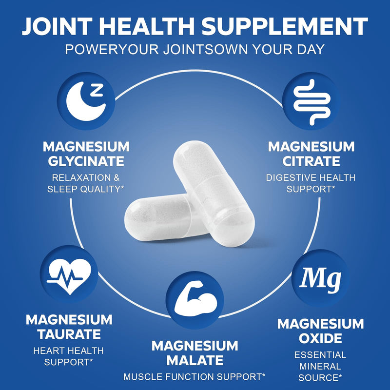 Glucosamine Chondroitin MSM & Magnesium Complex Supplement Set | Glucosamine Complex and Magnesium Complex for Cartilage, Joint Health and Muscle Bone Support- 240 Capsules 120 Count (Pack of 2)