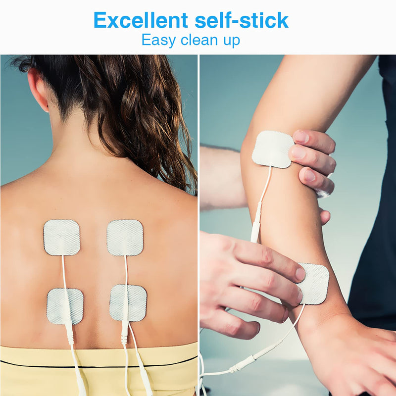 TENKER TENS Unit Replacement Pads 2x2" Reusable TENS Electrode Pads - 20PCS 3rd Gen Latex-Free Self-Adhesive Electrotherapy Patches Compatible with AUVON, Etekcity, Nicwell Care TENS
