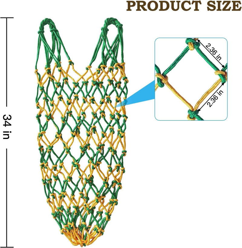 2PCS Hay Net for Horses,Slow Feed Hay Bag for Horses Goat Sheep,Hanging Hay Feeder Bag for Horses Stable Stall Paddock Rest Toy Green - BeesActive Australia