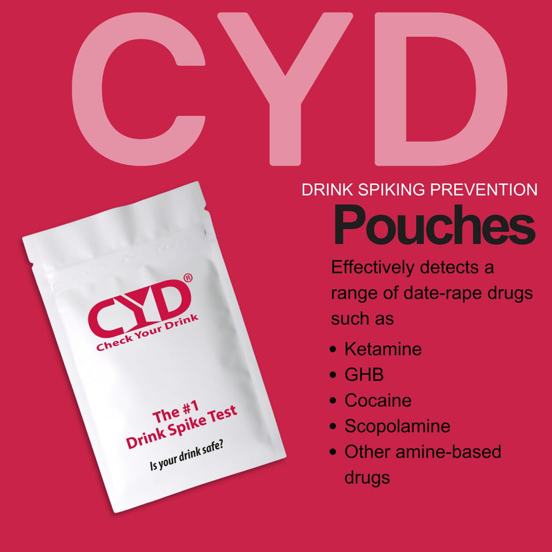 Check Your Drink. Avoid Drink Spiking. Detect GHB or KETA Using The Personal Test Strips. 5 Test Strips - 1 Pouch Contains 5 Test Strips - BeesActive Australia