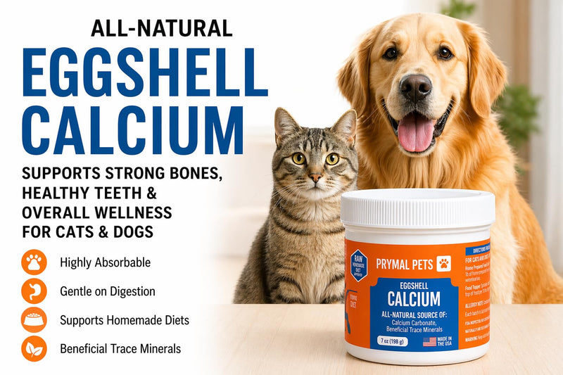 Eggshell Calcium for Pets - 7 oz. Natural, Ultra-Pure Egg Shell Mineral Powder Supplement for Cats and Dogs - High Absorption, Helps Support Bone, Joint, Teeth, Heart, Immune Health Regular ESC 7oz