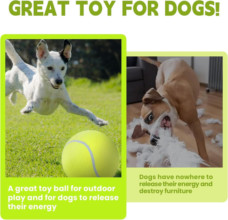 Interactive Dog Toys - Dog Balls for Large Dogs - Dog Toys to Keep Them Busy-Giant 9.5 Inch Dog Tennis Balls for Small/Medium/Big Dogs -Dog Christmas /Birthday Gifts- Jolly Ball for Dogs(with a pump)