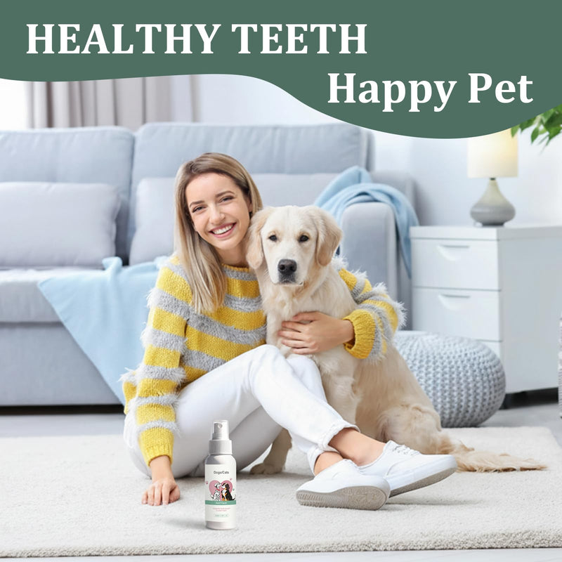 Denta Cleaning Spray for Dogs & Cats, 2 Pcs Dog Dental Spray, Natural Breath Freshener, Supports Gum Health, Easy Spray Use, 100ml