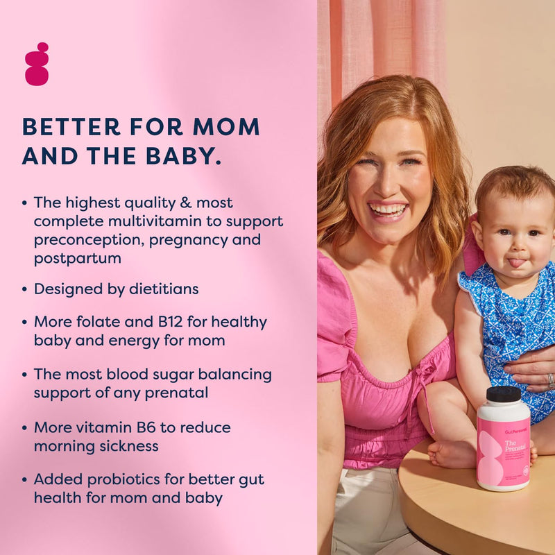 GutPersonal The Prenatal Supplement, Alleviates Morning Sickness and Contains Essential Nutrients Formulated to be the Complete Prenatal and Postnatal Support - 180 Capsules