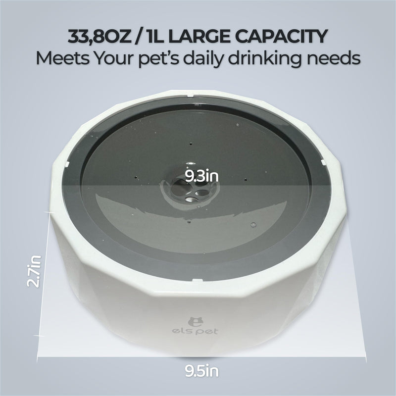 33.8 oz/1L Dog Slow Water Bowl, Easy to Clean, No Spill, Anti-Slip