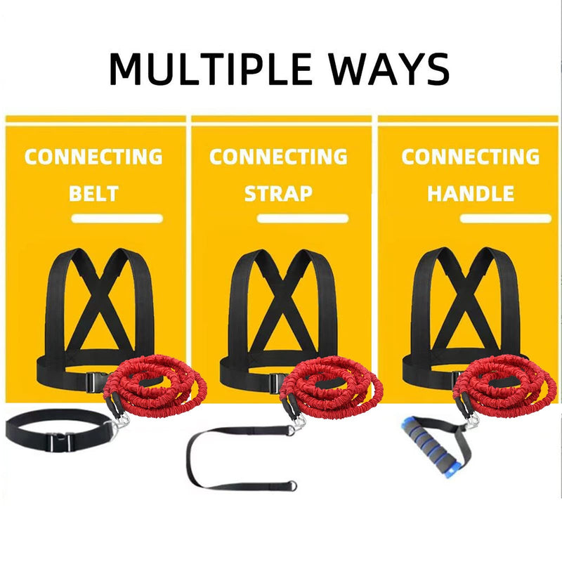 Resistance Explosive Training Rope Force Improve Power, Agility, Strength Track and Field Football Basketball Volleyball Multi-Directional Physical Equipment 9.8FT red rope - BeesActive Australia