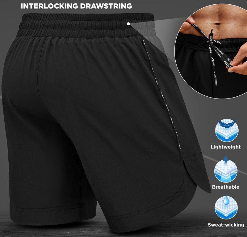 RDX MMA Shorts for Training & Kickboxing – Fighting Shorts for Martial Arts, Cage Fight, Muay Thai, BJJ, Boxing, Grappling Large Black