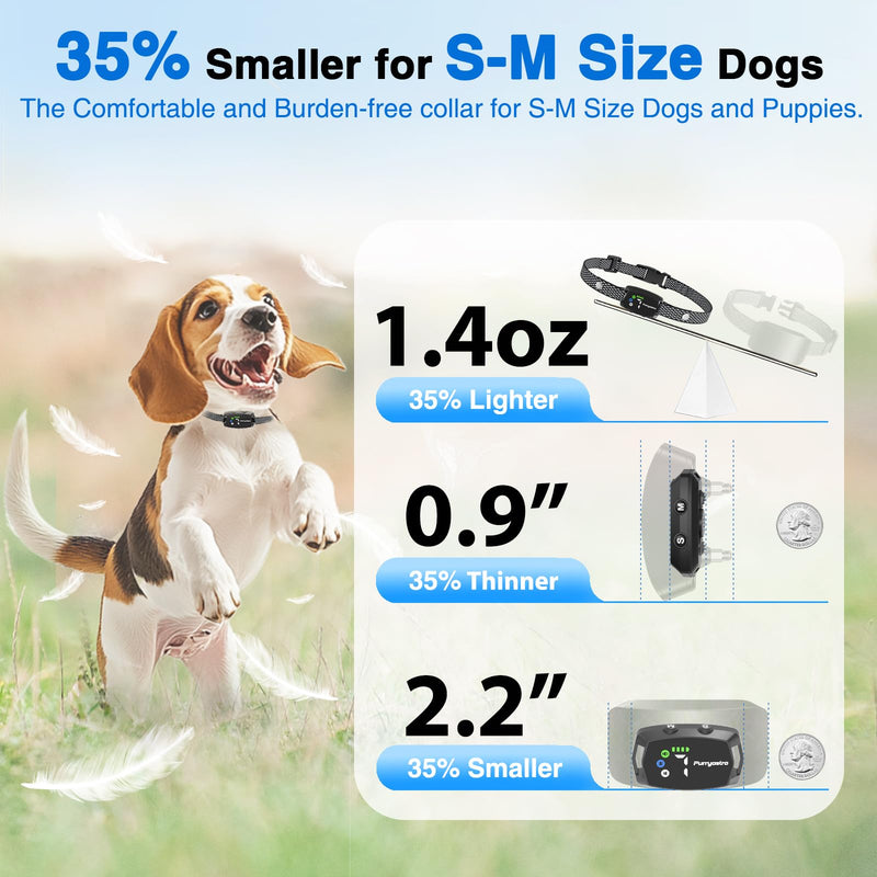Bark Collar for Small Medium Dogs 5-15lbs. Dog Bark Collar with No Shock Safe & Humane Mode，Barking Collar with 7 Adjustable Sensitivity & 3 Adjustable Beep & Vibration Modes black&white - BeesActive Australia
