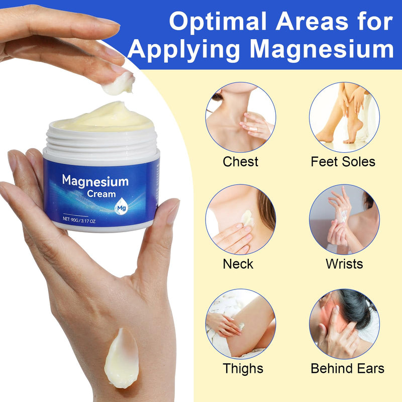 ReliCo Magnesium Cream - Pure Magnesium Oil with Vitamin E, Magnesium Lotion 3.17 Fl Oz (Pack of 1) - BeesActive Australia