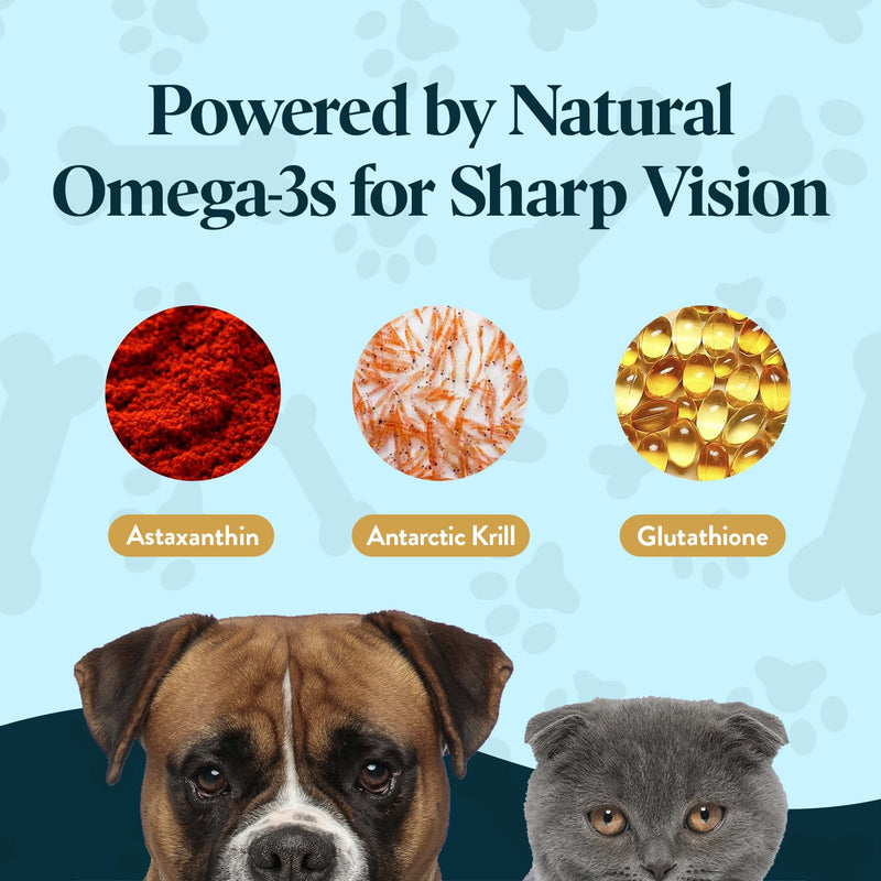 OcluVet Vision Chews Eye Supplements for Dogs & Cats, Natural Chicken Flavor, Contains Omega 3, Lutein, Antioxidants, & More, Cat & Dog Eye Supplements, No Preservatives, Made in USA, 1 Bag, 15 Chews 15 Chews – Bag