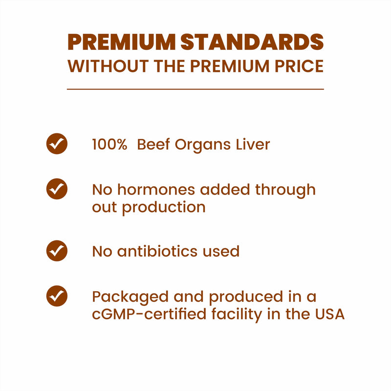 Grass Fed Beef Organ Supplement for Women & Men -120 Capsules - 100% Organ Complex with 3000mg of Desiccated Beef Liver, Heart, Kidney, Pancreas, Spleen - Non-GMO & Pasture-Raised Organ Complex