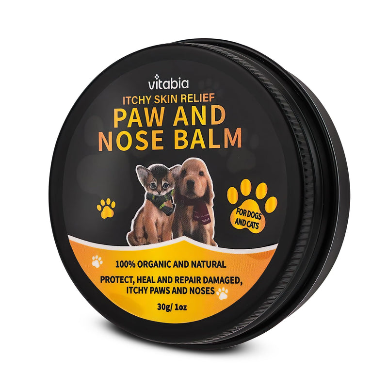Cat and Dog Paw Balm - Pets Skin Treatment With Shea Butter, Vitamin E, Coconut Oil And Apple Cider Vinegar - Cat Acne, irritation and Itchy Dog Skin Relief With Nose Paw Balm for Dogs and Cat 30g Paw Nose Balm