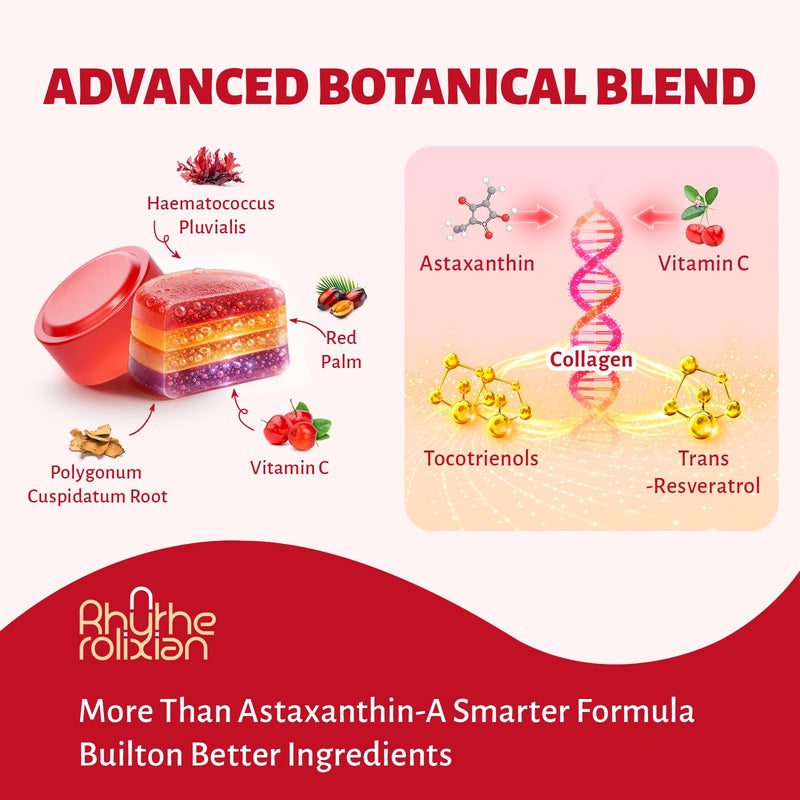 Astaxanthin Gummies – Astaxanthin Supplements with 12mg Per Gummy 24mg Max, Sugar Free Vegan Antioxidant with Vitamin C, Resveratrol & Tocotrienols – Supports Skin, Eye & Immune Health – 120 Count Pack of 2(120 Count)